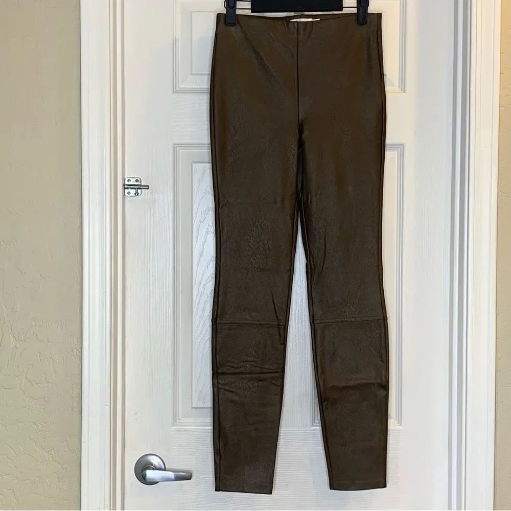 Good American Better Than Leather Faux Leather Leggings in Mocha Size 2